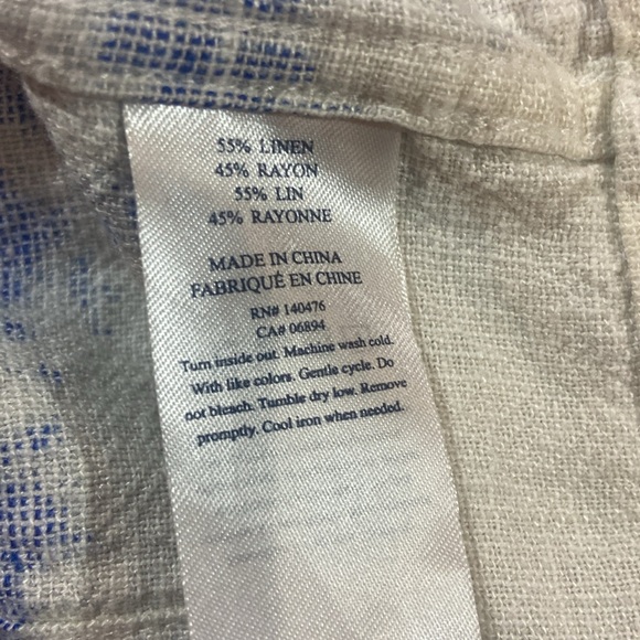 Faherty Gemina Women's Sky Blue Linen Gemina Dress with Pockets Sz XS Pintucked - Picture 5 of 5